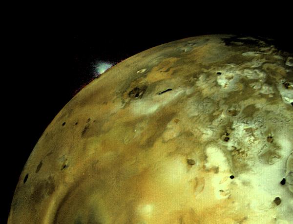 Volcanic eruption on Io, as photographed by Voyager 1